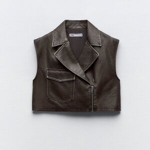 Zara faux leather vest